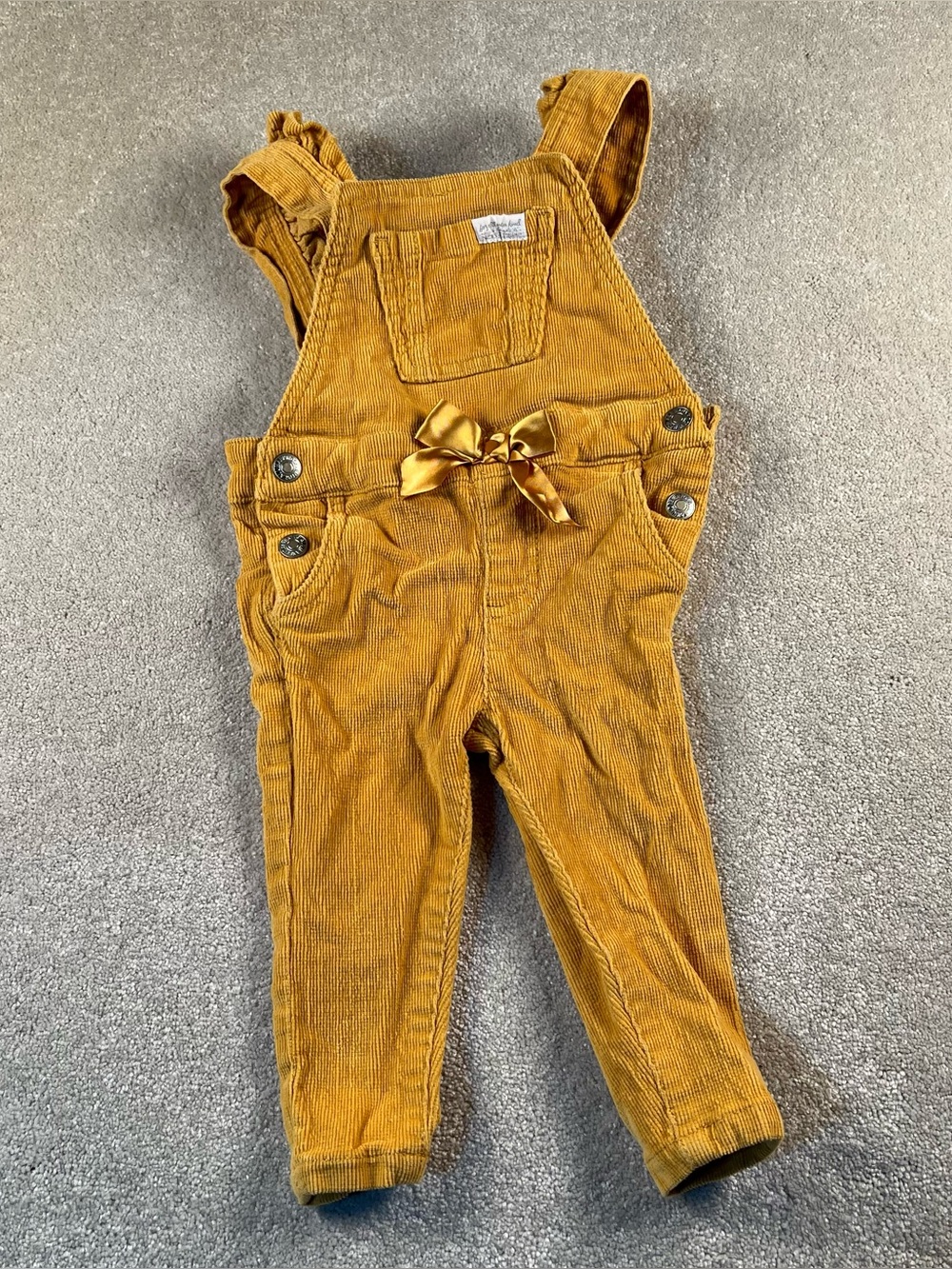 7 For All Mankind Overalls Baby Marigold Adjustable Ruffle Straps Corduroy 12M